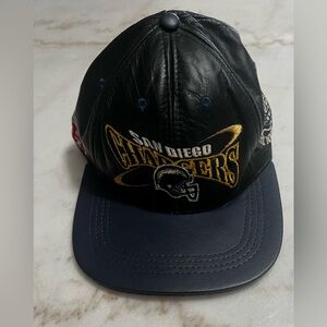 Vintage San Diego Chargers Genuine Leather Hat Snapback Team NFL Made in the USA